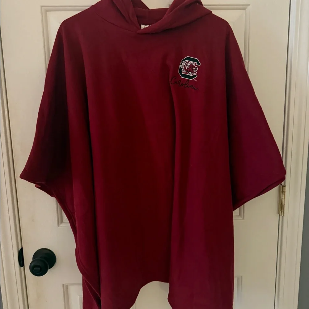South Carolina Pro Edge Maroon Hooded Poncho with Embroidered Detail
